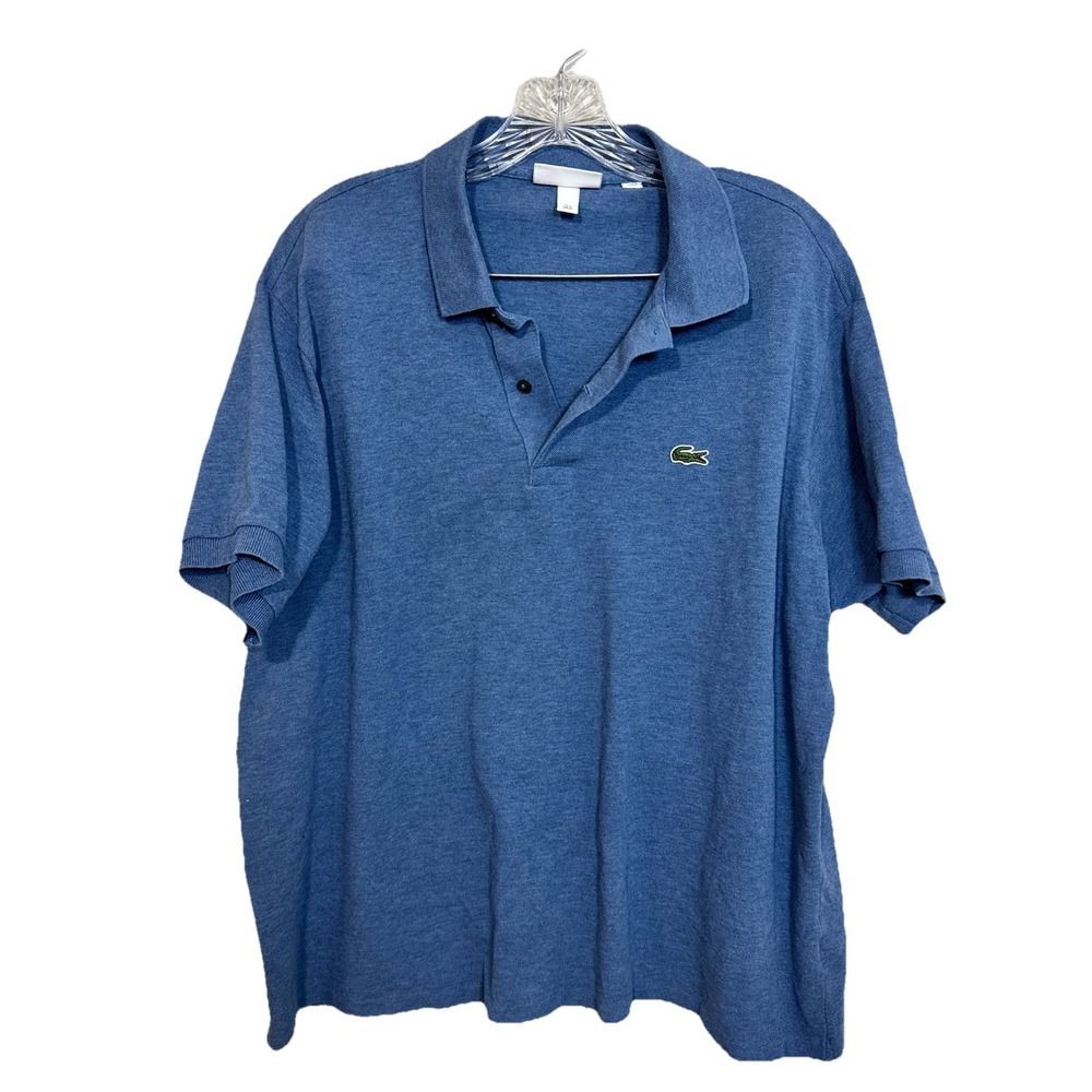Lacoste Shirt Mens Extra Large Blue Polo Pique Cotton Classic Fit